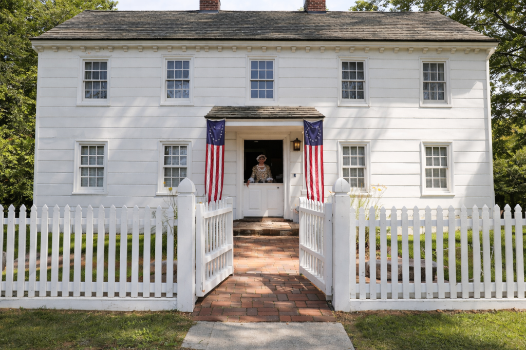 Exterior of Raynham Hall Museum in Oyster Bay, home of Culper Spy Ring member Robert Townsend
